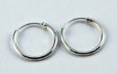 Earring Silver Hoop 1.2x14mm 5pcs