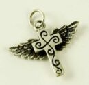 Silver Pendant Cross With Wing