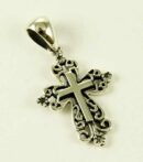 Silver Pendant Floral Cross