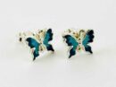 Earring Silver Butterfly Blue