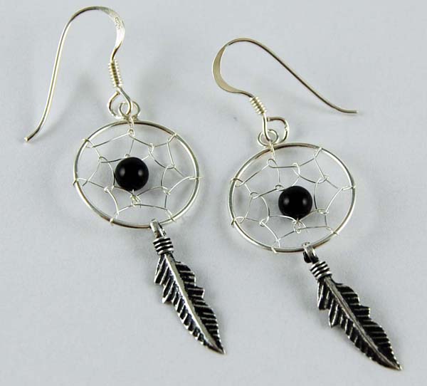 Earring Dreamcatcher Black 16mm