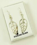 Silver Earring Leaf Flat L4cm