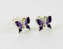 Earring Silver Butterfly Purple