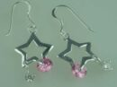 Silver Earring Star And Stone
