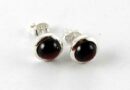Earring Silver Stud Garnet