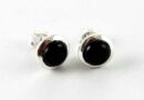 Earring Stud Onyx Circle Stone