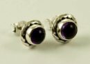 Silver Earring Stud Amethyst 7mm