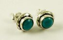 Silver Earring Stud Turquoise 7mm