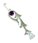 Silver Pendant Flower Amethyst