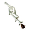 Silver Pendant Flower Garnet