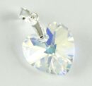 Pendant Silver Heart Clear Rainbow
