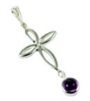 Pendant Silver Cross Amethyst
