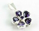 Pendant Silver Stone Flower