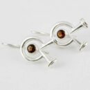 Silver Earring Stone Red