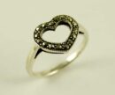 Ring Silver Heart With Marcasites W13mm