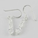 Silver Earring Cz 3 Stones Clear