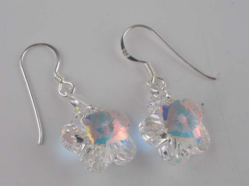 Earring Silver Flower Colour