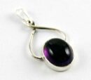 Pendant Silver Amethyst Oval Shape