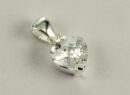 Pendant Silver Heart Clear Cubic Stone 10mm