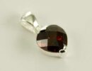 Pendant Silver Heart Red Cubic Stone 10mm