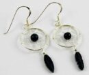 Earring Silver Dream Catcher Black 16mm
