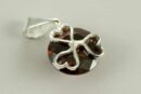 Pendant Silver Hearts Red Cubic Stone 13mm