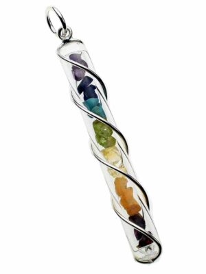 Pendant Silver Stones In Tube