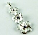 Pendant Silver Flowers 42mm
