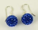 Silver Earring Drop Sapph 12mm