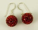 Silver Earring Drop Siam 12mm