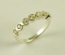 Ring Silver Band Half Stone