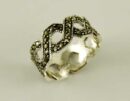 Ring Silver Band Marcasite W8mm