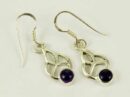 Earring Knot With Amethyst Stone Drop 20mm