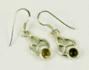 Earring Knot With Citrine Stone Drop 20mm