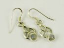 Earring Knot With Moonstone Stone Drop 20mm