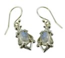 Silver Earring Moonstone Tear