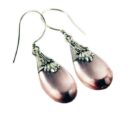 Earring Silver Drop Rose