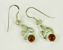 Earring Silver Knot Carnelian