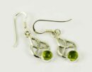 Earring Silver Knot Peridot