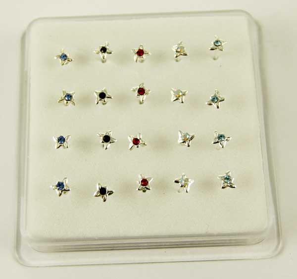 Nose Stud Silver Butterfly 20pcs