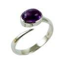 Silver Ring Amethyst Oval