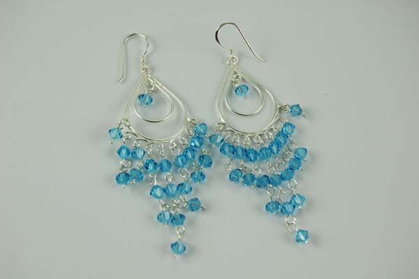 Earring Blue Drop Stone