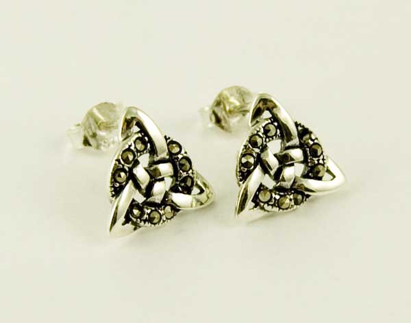 Silver Marcasite Earring Stud