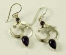 Silver Earring Om With Stones