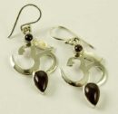 Silver Earring Om With Stones