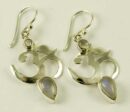 Silver Earring Om With Stones