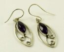 Silver Earring Oval Swirl