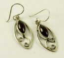Silver Earring Oval Swirl