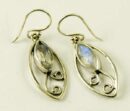 Silver Earring Oval Swirl