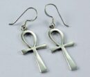 Earring Silver Ankh Plain